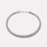Silver Full Diamond Single Row Zircon Necklace