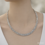 Silver Full Diamond Single Row Zircon Necklace - Image 4