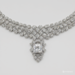 Silver Teardrop Zircon Necklace & Earrings Set - Image 2