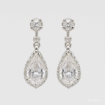 Silver Teardrop Zircon Necklace & Earrings Set - Image 3