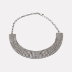 Silver Wide Fully Paved Zircon Choker