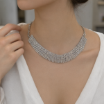 Silver Wide Fully Paved Zircon Choker - Image 4