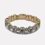 Gold Teardrop Zircon Stretch Bangle - Image 2