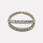 Gold Teardrop Zircon Stretch Bangle - Image 3