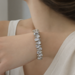 Gold Teardrop Zircon Stretch Bangle - Image 4