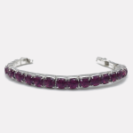 Silver Purple Zircon Single-row Stretch Bangle - Image 2