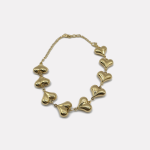 Gold 3D Heart Pendant Bangle