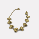 Gold 3D Heart Pendant Bangle - Image 3