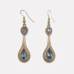 Rose Gold Vintage Double Layer Teardrop Crystal Hook Earrings