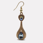 Rose Gold Vintage Double Layer Teardrop Crystal Hook Earrings - Image 2