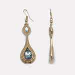 Rose Gold Vintage Double Layer Teardrop Crystal Hook Earrings - Image 3