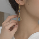 Rose Gold Vintage Double Layer Teardrop Crystal Hook Earrings - Image 4